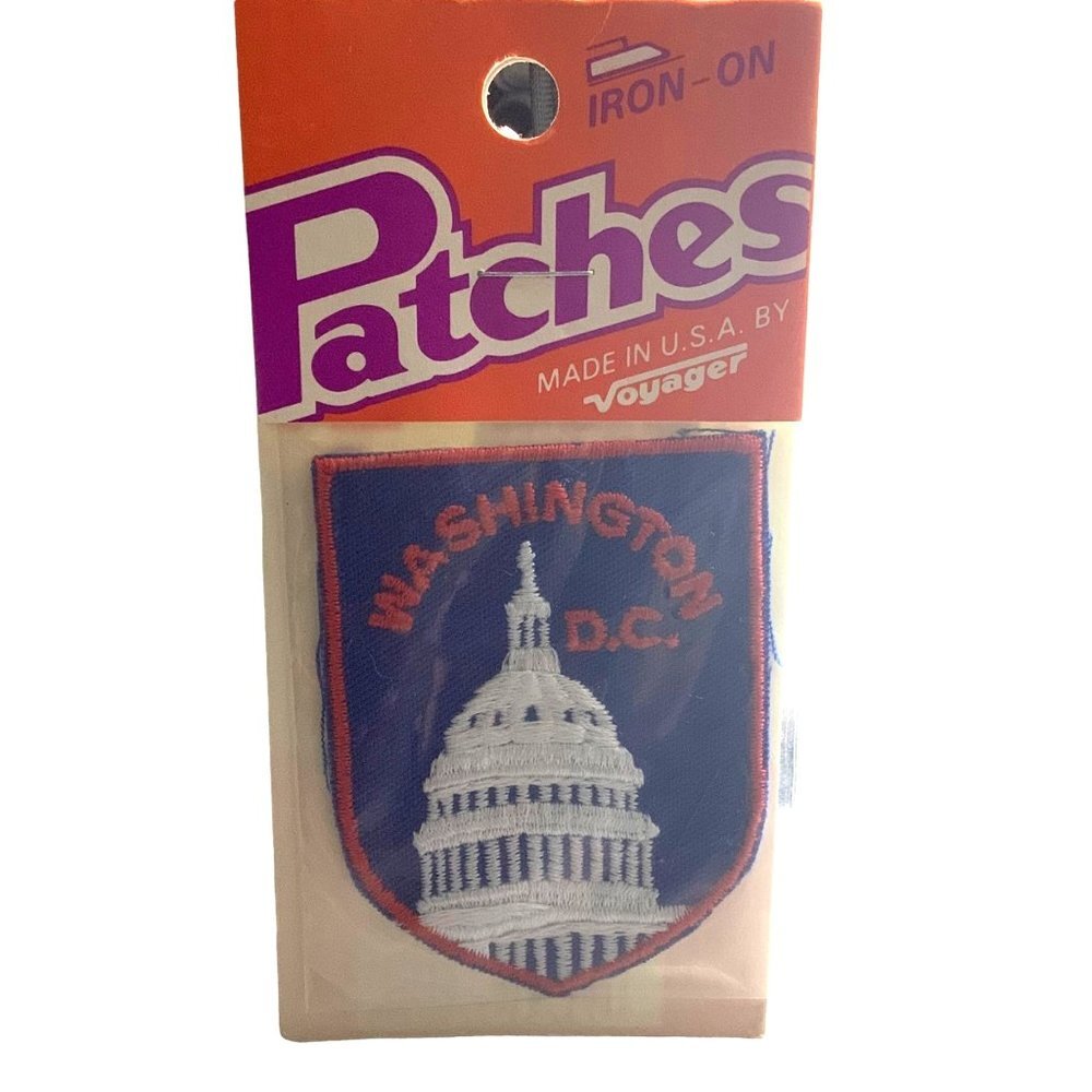 Vtg Washington‎ D.C. Iron On 3" Patch USA Made Tourist Souvenir Voyager Emblems